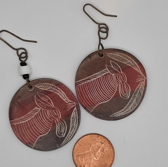 African-themed Zebra Earrings - Picture 2 of 3
